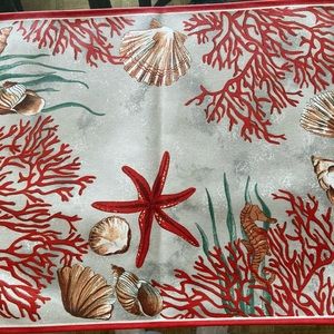 Set of 6 gorgeous sea life design placemats. Hand painted in France